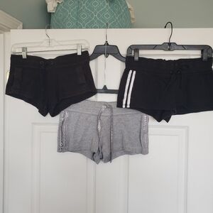 3 Pairs Short Shorts - Black & Gray, XS/S